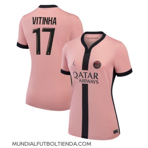 Camiseta Paris Saint-Germain Vitinha #17 Tercera Equipación Replica 2024-25 para mujer mangas cortas